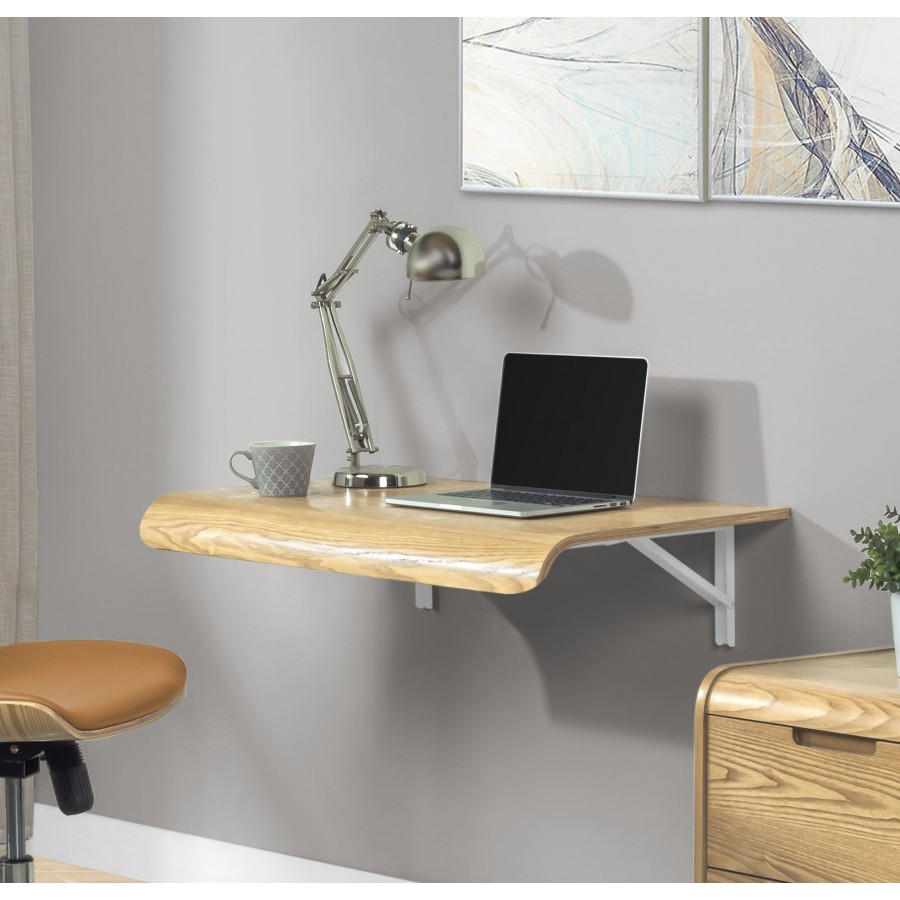 Curve Wall Mounted Drop Desk Oak